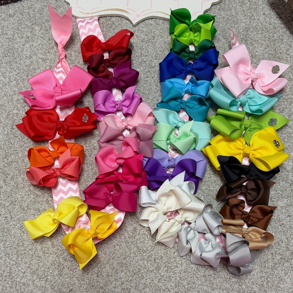 Colorful Kids Hair Bow Set